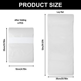 Pack of 6 Nappy Bin Refill Film Compatible with Korbell: 16 L Refill Bag Refill Film Nappy Bin Bag Nappy Disposal Bag Odour-Proof White