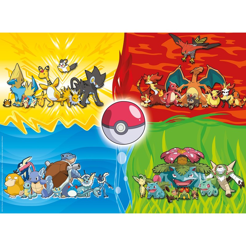 Ravensburger Kinderpuzzle 10035 - Pokémon Typen - 150 Teile XXL