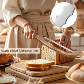 Yummy Sam 2PCS 15.7'' Bread Knife, Double-Sided Serrated Knife for Sourdough Bread, Double & Single Saw, Cutting for Homemade Bagels, Baguettes