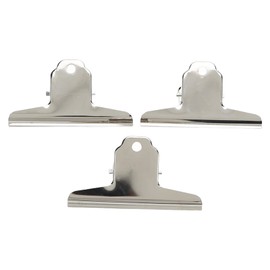 Aladeno 3 Pieces Bulldog Clips Strong Clamping Force Large Paper Clips Electroplating Process Binder Clips Office Supplies School Supplies for Office School Private 3.9 x 2.1 x 1.8