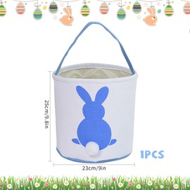 Capgoost Easter Bunny Bags, Children's Easter Bunny Bags, Easter Gift Bag, Easter Nest for Filling, Easter Basket with Handle, Easter Basket Children for Easter Gifts, Easter Eggs (Blue)
