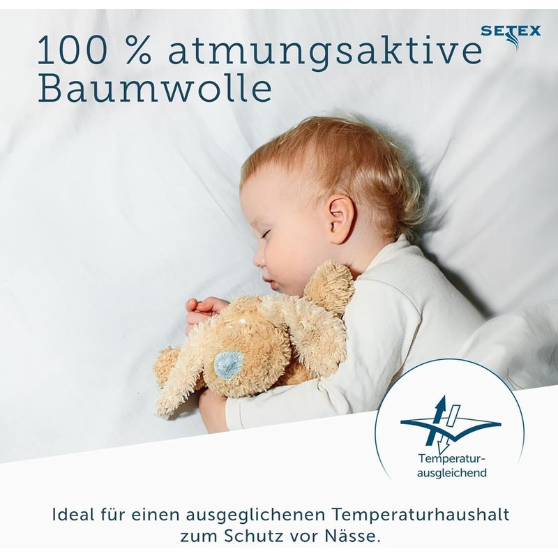 Setex Molton Mattress Protector, natural, 90 x 190 cm