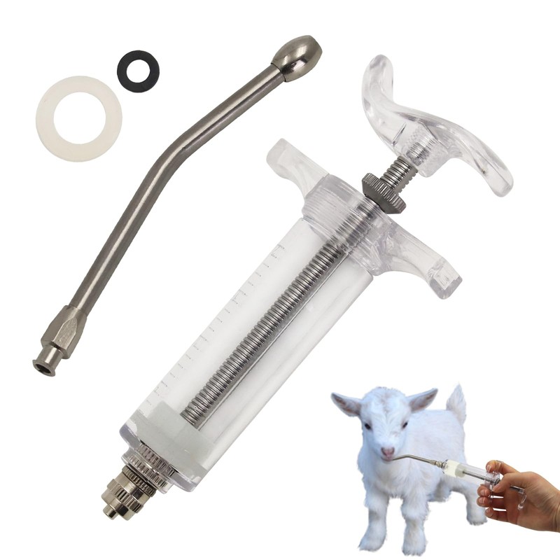 20ml Plastic Steel Feeding Syringe Kit With Nozzle, Adjustable Reusable