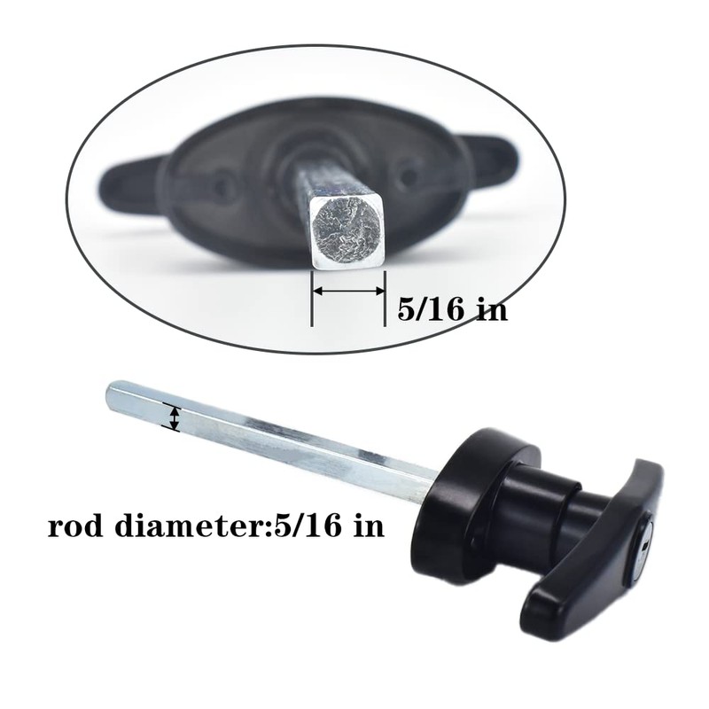 StartFine 6" T-Handle Shed Door Lock Handle with Lock Keyed
