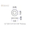 Nylon Washers - 1/2" OD x 1/4" ID x 1/16"