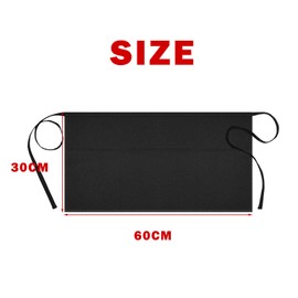 TAFACE 2 Pieces Half Apron with Pockets, Short Apron, Dirt-Resistant Waist Apron, Waterproof Apron for Cooking, Kitchen, Gardening, Restaurant, Cafe. (Black), black