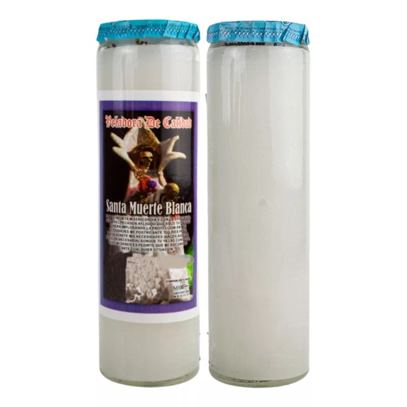 CEB 4 Veladoras Esotéricas Santa Muerte Blanca