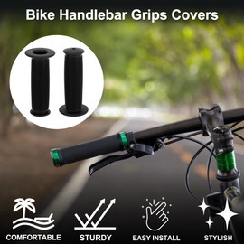 TUCKBOLD Bike Handlebar Grips Covers 100mm Long Lightweight | Bicycle End Grips Protector Black 1 Pair