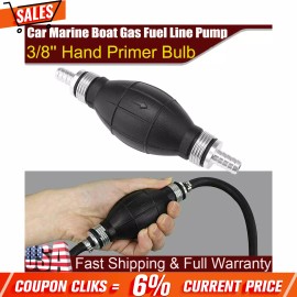 Gearzaar 3/8'' Hand Primer Bulb Outboard Car Marine Boat Gas Fuel Line Pump for All Fuels