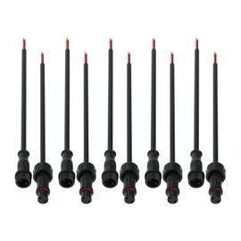 SEZO 2Pin Electrical Connector 22AWG IP65 Waterproof Male Female Connector 7.87in/20cm Extension Cable for Car,Truck,Boat,Indoor/Outdoor LED Strip Lights/String 15mm Nut Small Size 5 Pairs