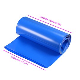18650 21700 Battery Heat Shrink Tube,1Roll 9.8ft Length 250mm(9.84in) Width Heat Shrink Tubing Wrap for 18650 21700 32140 26650 Battery Pack (1, Blue, 9.8ft Length 250mm(9.84in) Width)