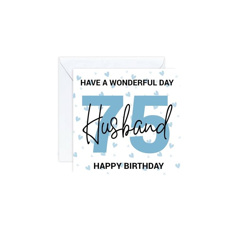 happy 75 75th Birthday Husband Card age (envelope included)