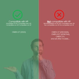 3IDEE VESA Adapter Compatible with HP Omen 27 (2023) Monitor - Monitor Mount Adapter 75 x 75 mm - for Monitors without VESA Connection