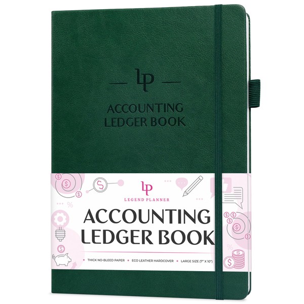 Legend Accounting Ledger Book – Hardcover Bookkeeping Log for Small