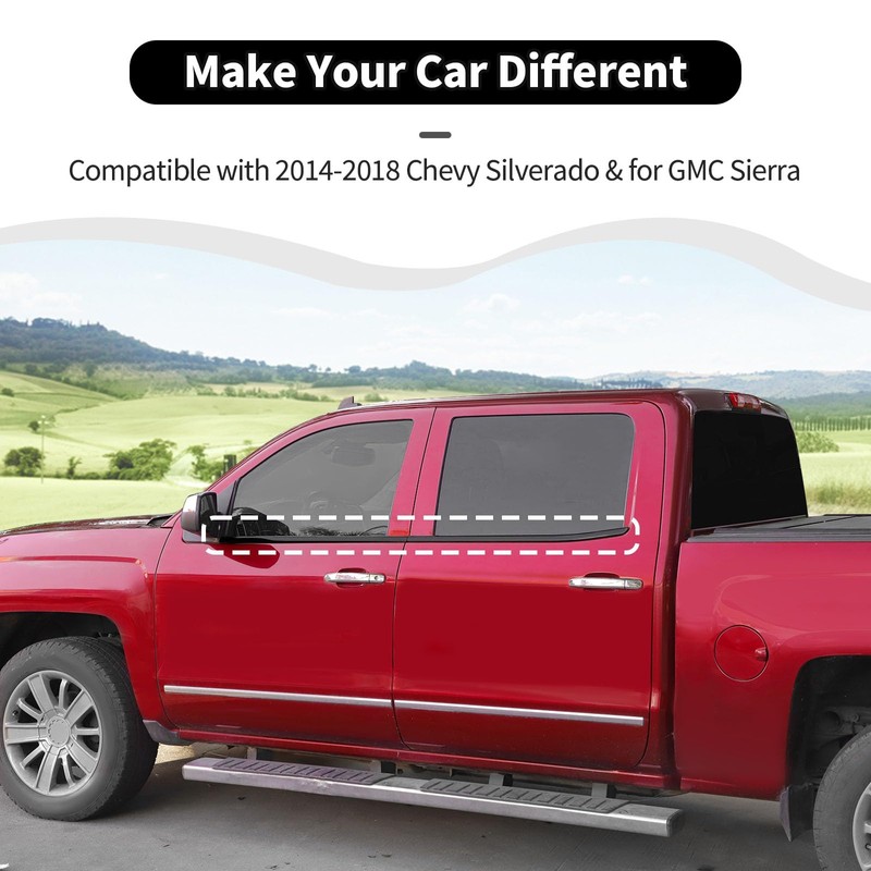 Polished Stainless Steel Chrome Window Sill Trims Compatible with 2014-2018