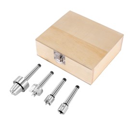 Niejgay 4pcs MT1 Wood Lathe Live Center and Drive Spur Cup MT1 Arbor with Wooden Case