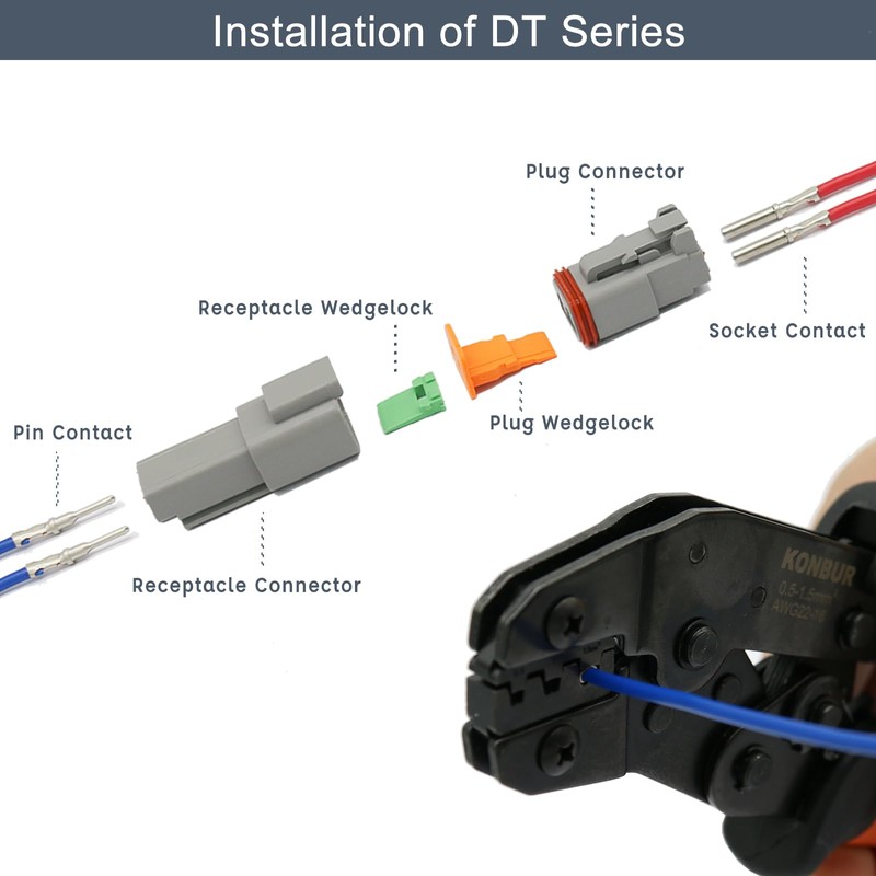 KONBUR DT Deutsch Connector Kit, 2 3 4 6 8