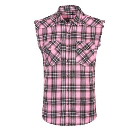 NUTEXROL Men's Casual Flannel Plaid Shirt Sleeveless Cotton Plus Size Vest