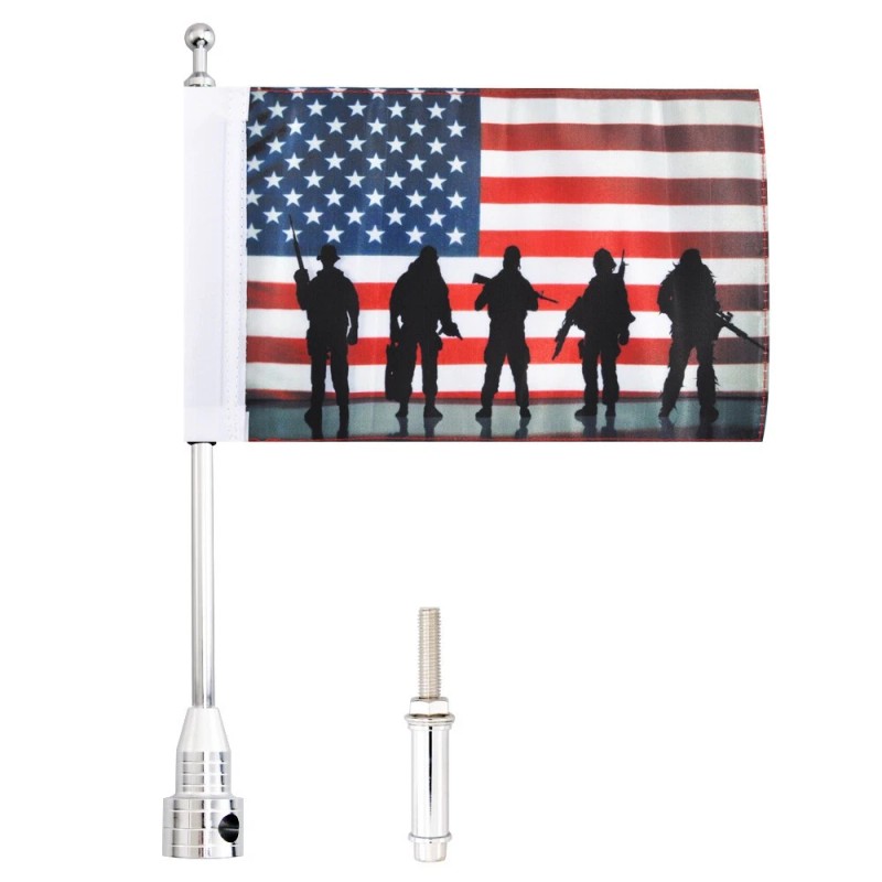Trichtu Mount Motorcycle Flag Pole Luggage Rack Mount Fit For