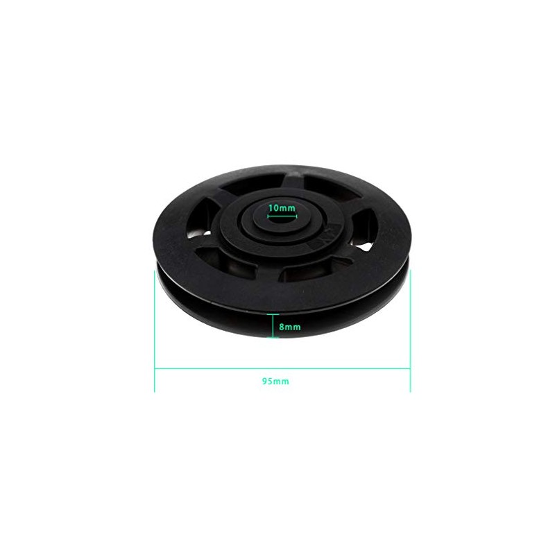 Pair of 95mm Universal Wearproof Black Bearing Pulley Wheel Cable