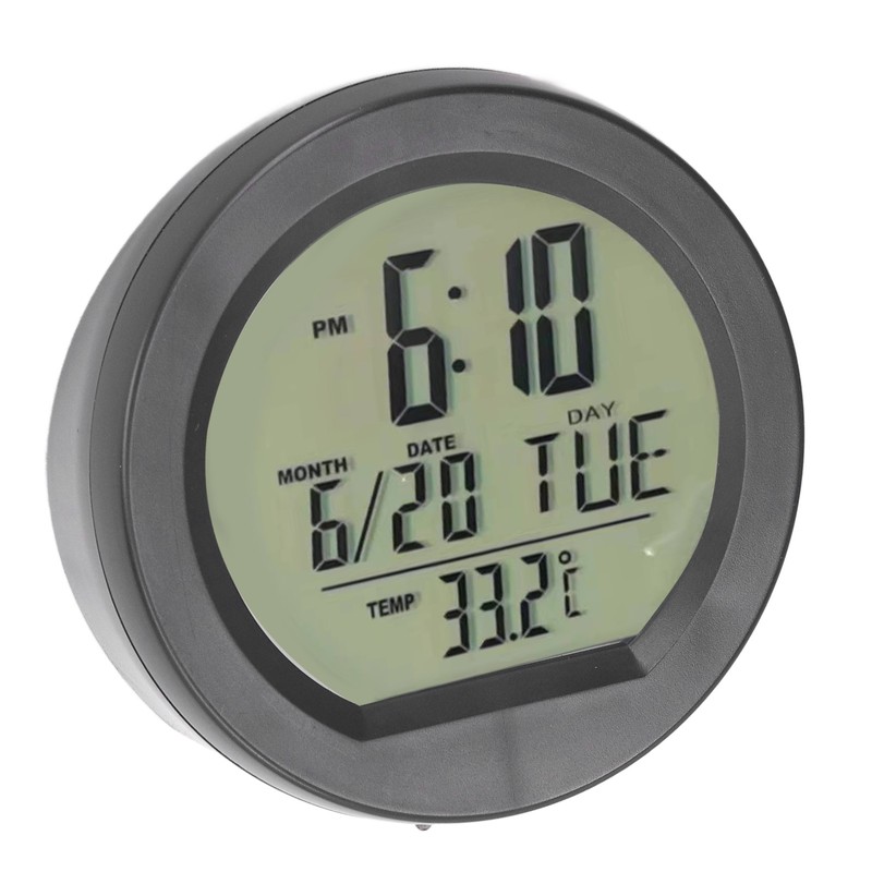 Car Digital Temperature Dashboard Clock Solar Powered Automatic Mini Car