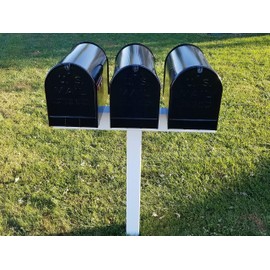 Handy Post for 3 XL Mailboxes, 42-in x 40-in, Heavy Duty, White, Vinyl Sleeve (mailboxes not Included)