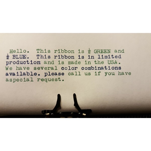 Universal Typewriter Ribbons - Custom Color Twin Spool Typewriter Ribbons (Green and Blue)