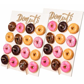 Starpack 'Hole Lotta Love' Premium Donut Wall Stand for Party (2 Pcs) - Wooden Donut Stand for Dessert Table - Treat Holder Stand for Party - Durable Treat Wall Display Stand for Decorations & Festive