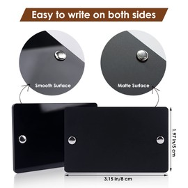 Temlum 18 Pcs Acrylic Basket Labels, Storage Tags with Chalk Marker Removable Label for Wire, Wicker, Woven Baskets & Pantry Storage (Rectangle, Black)