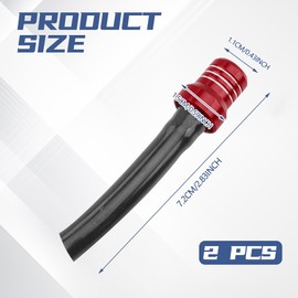 HEVLE 2PCS Gas Fuel Cap Air Vent Hose, Universal CNC Tank Valve Vent Tube with Chekc Ball, Aluminum Breather Valve Fits for 50cc 110cc 70cc 125cc ATV Motorcycle Dirt Pit Quad Bike Motocross