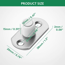 4 Pcs Sliding BarnPocket Door Rails Door Floor Guide Nylon Wheel Durable Pocket Door Bottom Floor Guide Roller Bracket Guides with 8PCS M4 Screws for Home Doors Closet Furniture