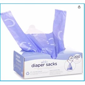 Ubbi Disposable Diaper Sacks, Lavender Scent, Easy-To-Tie, Pet Waste Bags, 200 count*