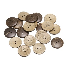 sourcing map 30pcs Coco Shell Buttons 25mm Handmade Sewing Crafts Replacement Round Button for Clothing Decoration DIY Accessories, Brown