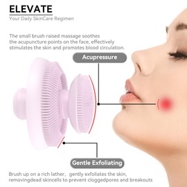 Super Soft Face Scrubber, Gentle Silicone Face Scrubber Exfoliator for Cleansing and Massage, Facial Wash Exfoliating Brush for Men and Women Cleaning Blackhead Acne Pore (Purple)