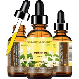 JASMINE OIL 100% Natural Cold Pressed Carrier Oil (NOT ESSENTIAL OIL) 1 Fl.oz.- 30 ml. for Face, Skin, Body, Hair and Nail Care, Anti - aging Face Beauty Oil by Botanical Beauty