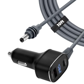 GKP9 Starlink Mini Cable, 3 in 1 Starlink Mini Car Charger Dc Power Cable, 12v-24v Adapter with Digital Display, Waterproof 18awg Car Power Supply for Trucks, Buses, Ships.(10FT)