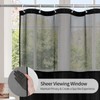 MitoVilla Black Long Shower Curtain 72 x 78, Modern Waffle