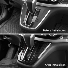 Bercicci Car Gear Shift Box Panel Cover for Honda CRV 2016 2015 2014 2013 2012 Accessories Stainless Steel Material Inner Frame Gear Shift Knob Cover Auto Interior Decoration (Black Brushed)