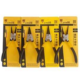 SUPERTOOL Snap Ring Pliers Mini Long Nose/Straight/Curved Inside/External Circlip Pliers for DIY and Woodworking (7 Inch Inner Straight)