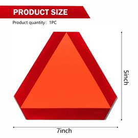 MOXRUQ Slow Moving Vehicle Sign Sticker, 14" x 16" Slow Moving Vehicle Triangle Sign Full Reflective Sticker, Self-Adhesive Safety Triangles Decals, Universal SMV Sign for Cars Trucks Golf Cart (Red)