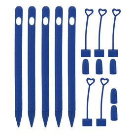 Soft Silicone Stylus Pen Sleeve Tablet Touch Pen AntiSlip Fall Protective Cover for iOS Pencil(Royal Blue )