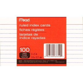 Mead Ruled Index Cards, 3 x 5 Inches, 100 Count of Index Cards (12 Pack) (63233)
