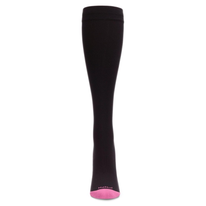 MeMoi Women's Solid Nylon 15-20mmHg Graduated Compression Socks Light Pink