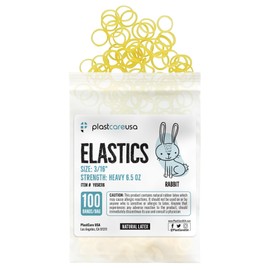 1000 (3/16" Rabbit, Heavy 6.5 Oz) Orthodontic Latex Elastic Rubber Bands for Braces - Multi-Size Dental Elastics Kit, Heavy-Duty Ortho Bands for Gap Closure & Teeth Alignment (10 Bags of 100)