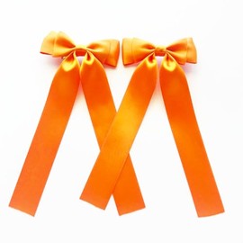 (Onoderaya/Penguin Land) [Hair Clip/ Set of 2] Outing Simple Ribbon [Lolita Yume Cute Goth Lolita Hair Clip, Hairpin Hair Accessory, Cosplay, Mass Production Type, Mine Type] (Orange)