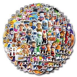 110 Pieces Stumble Guy Stickers for Laptops, Cool Classic Cartoon Stickers for Teens, Kids, Boys, Computers, Skateboards, Cell Phones, Scrapbooks