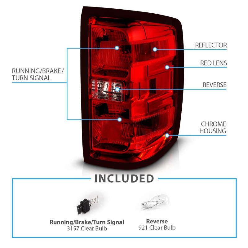 AmeriLite for 2014-2019 Chevy Silverado 1500 2500 3500 Red OE