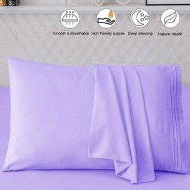 SONORO KATE Luxury Pillowcase Set Brushed Microfiber 1800 Bedding - Wrinkle,(Lavender, 2 Pillowcases Standard)