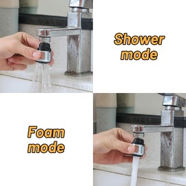 1 Set with 3 Tap Strainer Tap Filter Aerator Attachment Swivel Tap Filter Stainless Steel 360 Degree Rotation and Steel Plate Structure