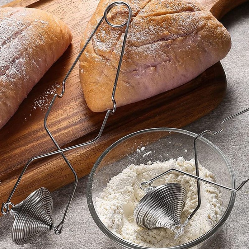 Flour Sifter Net Baking Flour Duster Spring- Action Flour Sieve